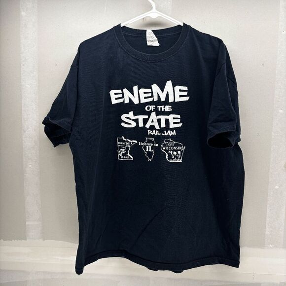 Vintage Eneme of the State Rail Jam Mens XL Shirt MN WI IL Lakes Badger IL - Picture 4 of 5